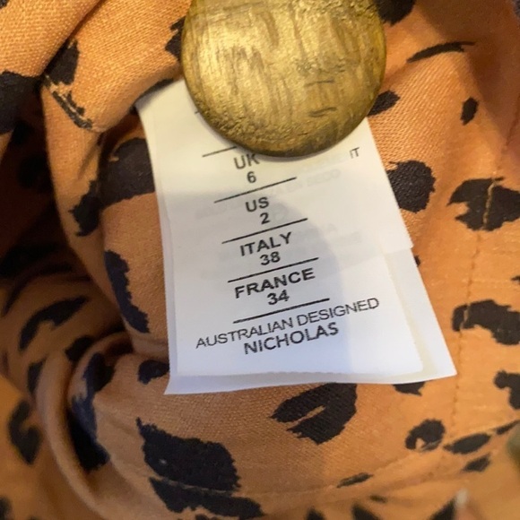 Nicholas Shirt NWT Leopard Tencil Crop Top in Amber New 2 - Picture 11 of 12